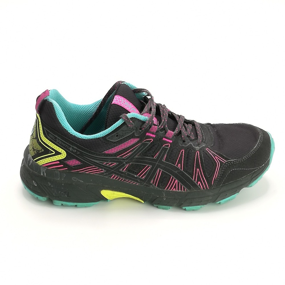 Asics Shoes Womens Sneaker‎ Gel-Venture 7 Trail Running Black Pink Lace Up 9.5